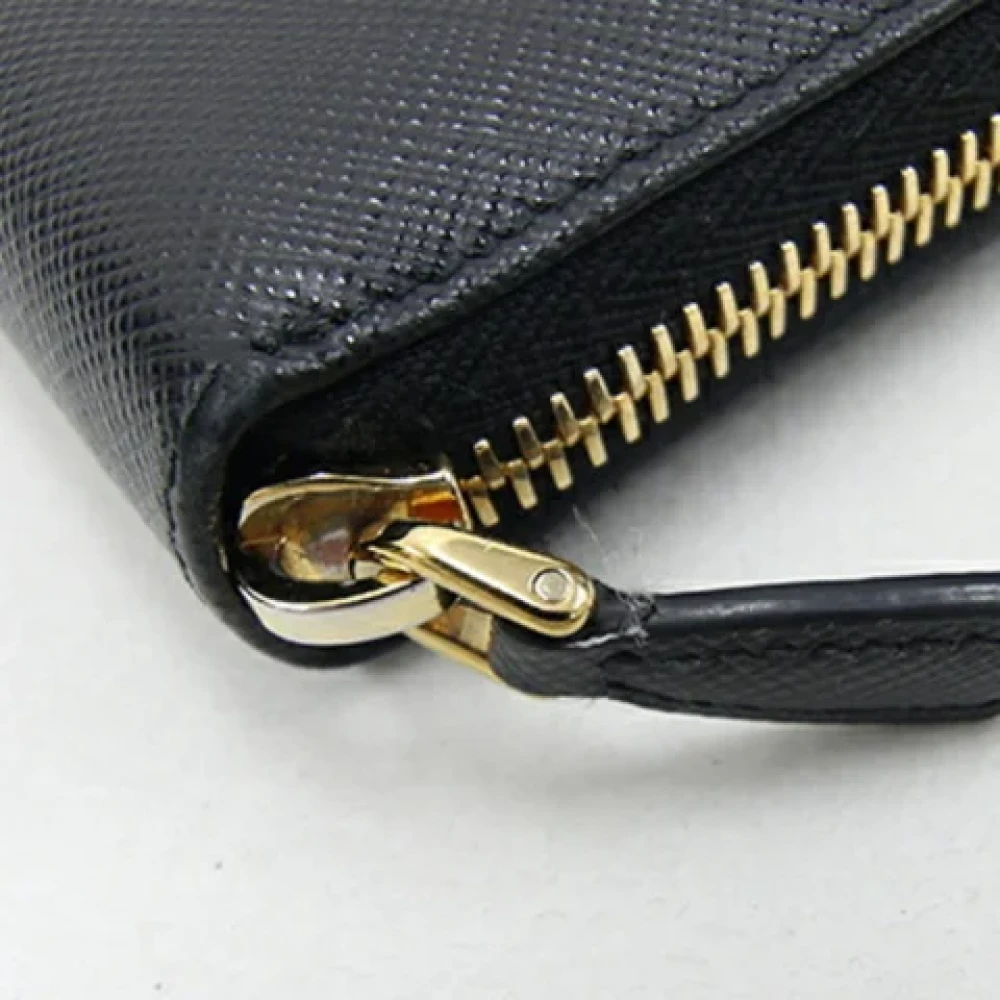 Prada Vintage Pre-owned Leather wallets Black Dames