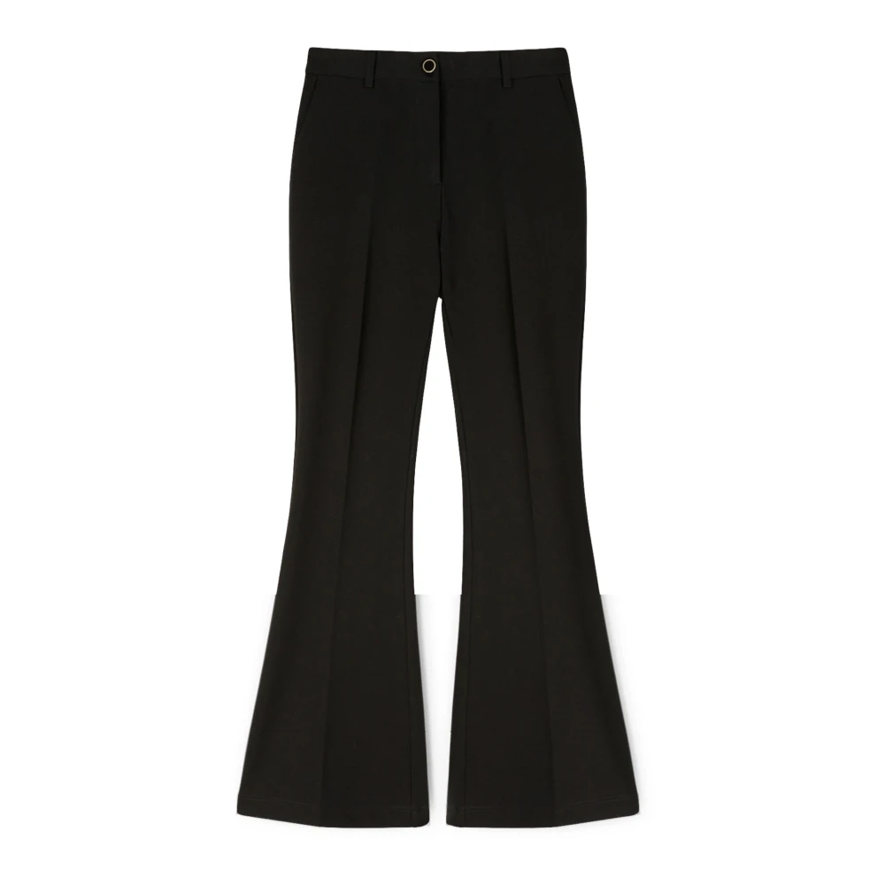 Motivi Milano-Rib Flare Broek Black Dames