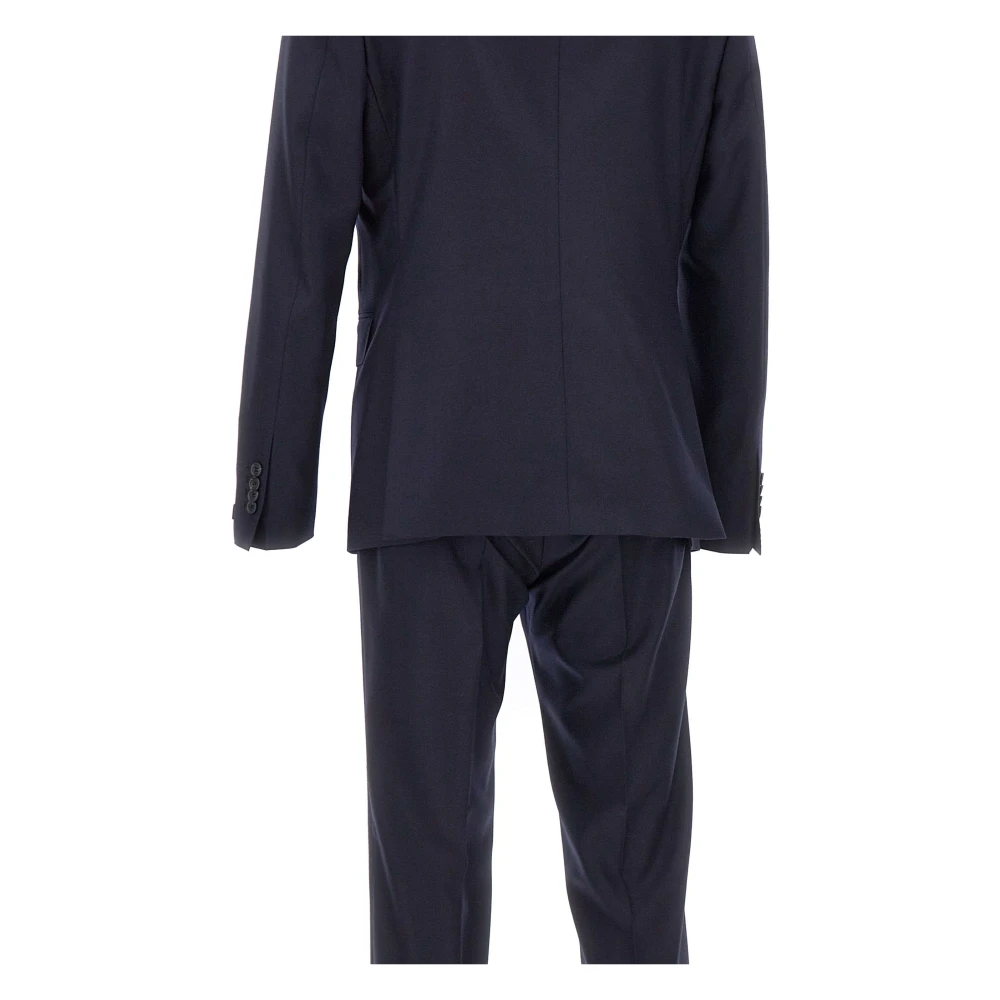 Tagliatore Navy Blue Wool Suit Dress Blue Heren