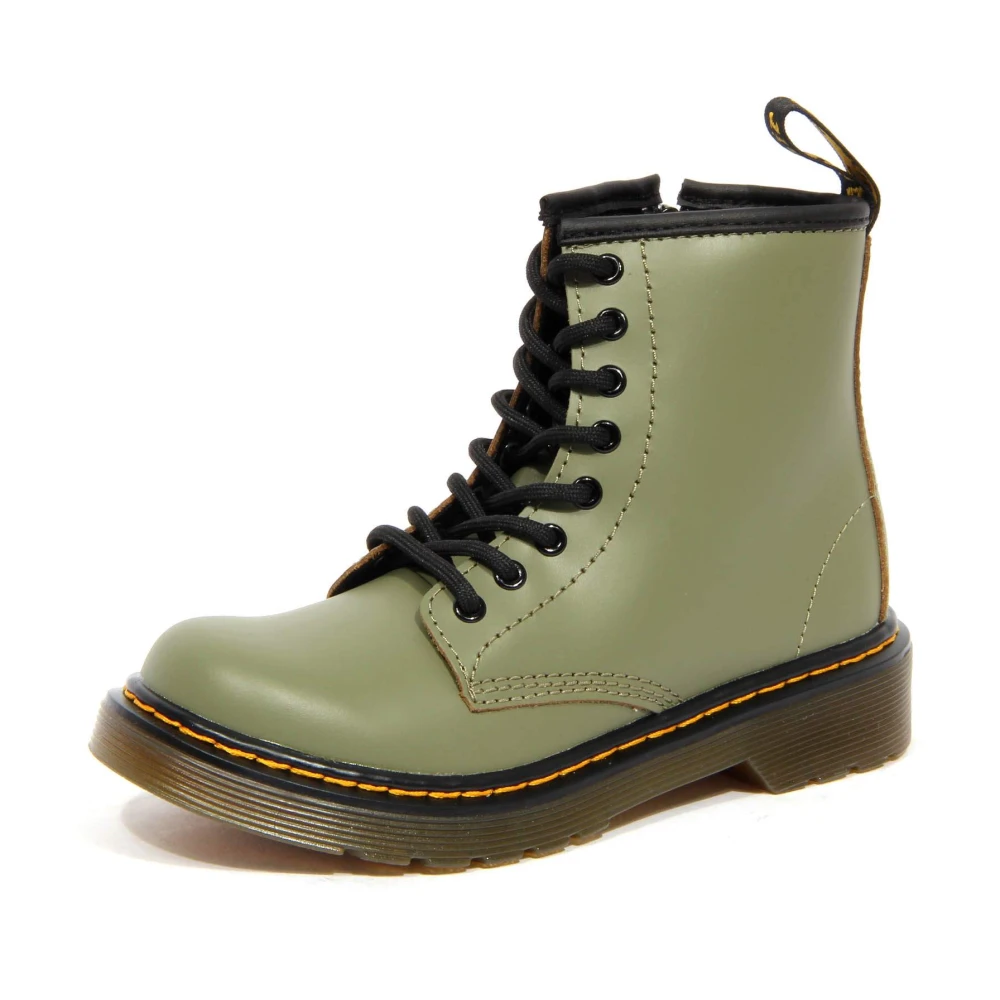 Dr. Martens Girls Green Kids Boots, 22 Eu, Romario 1460 Boot
