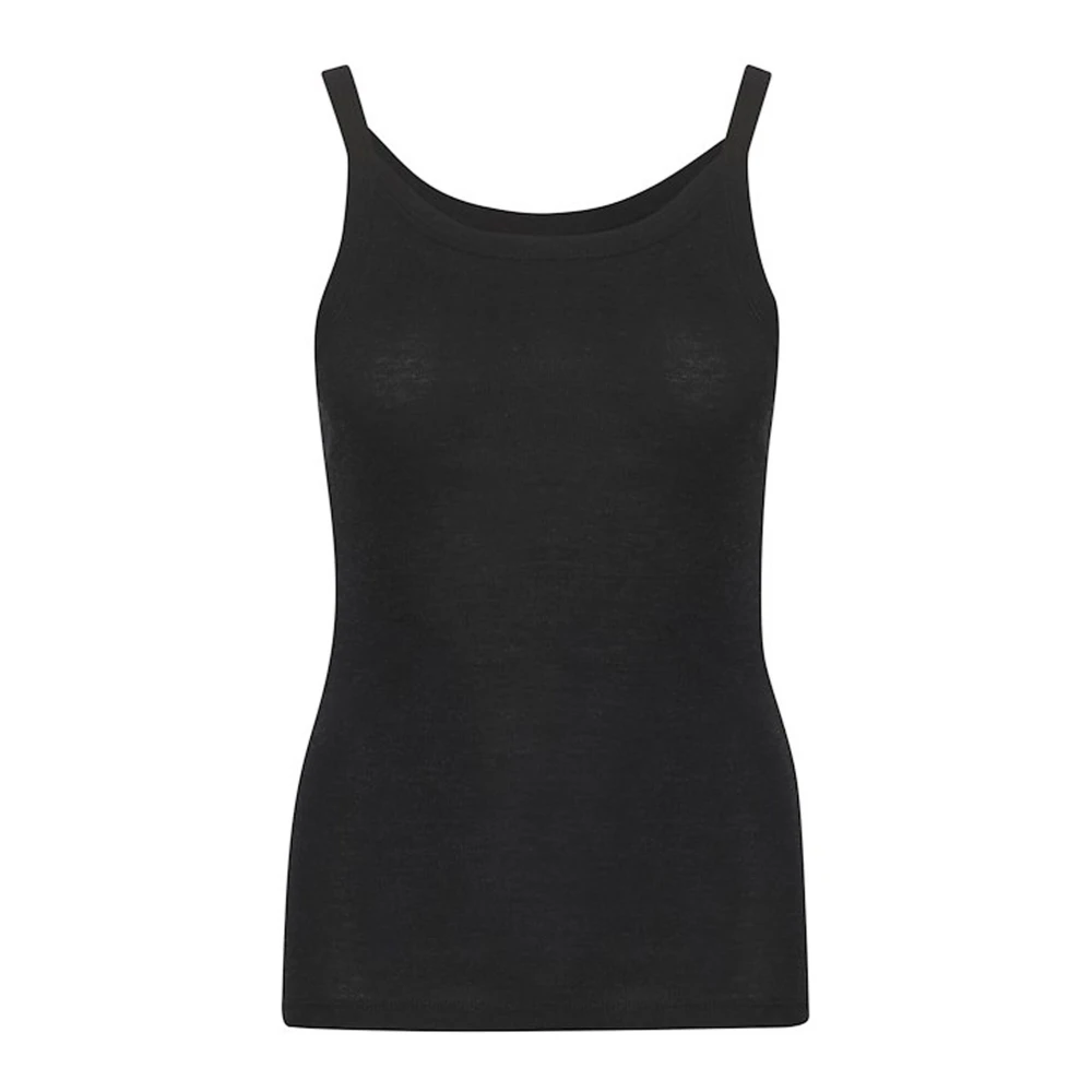 Soaked in Luxury Zwarte Rollneck Tank Top Black Dames