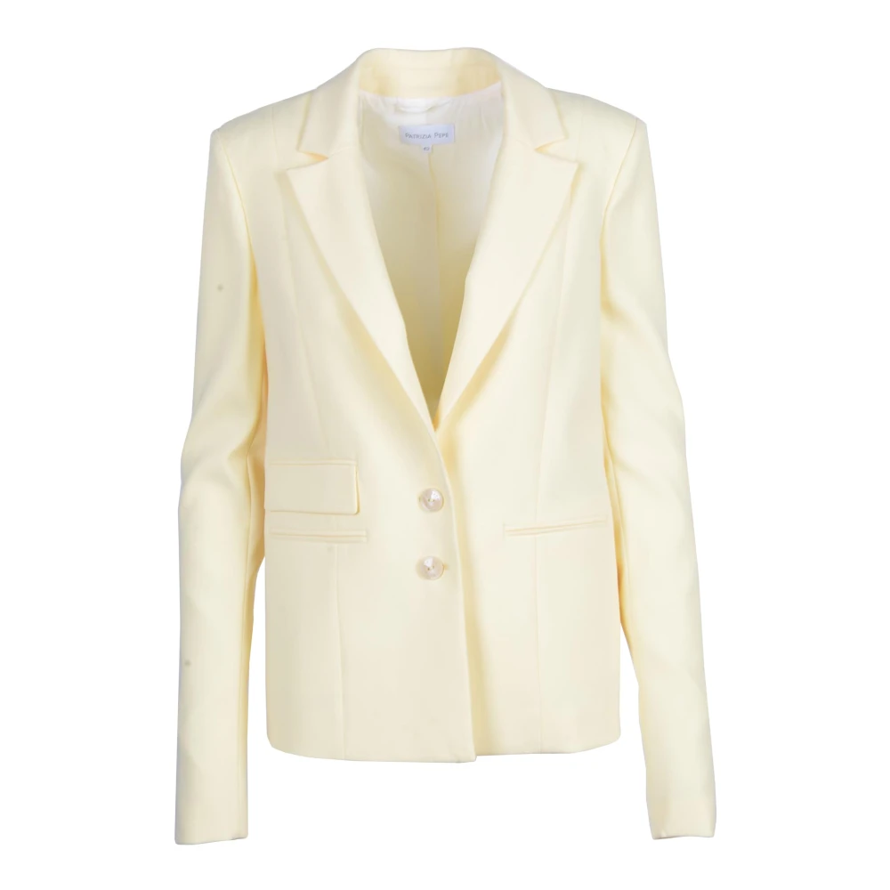 PATRIZIA PEPE Elegante Jas met Polyester en Elastaan Yellow Dames