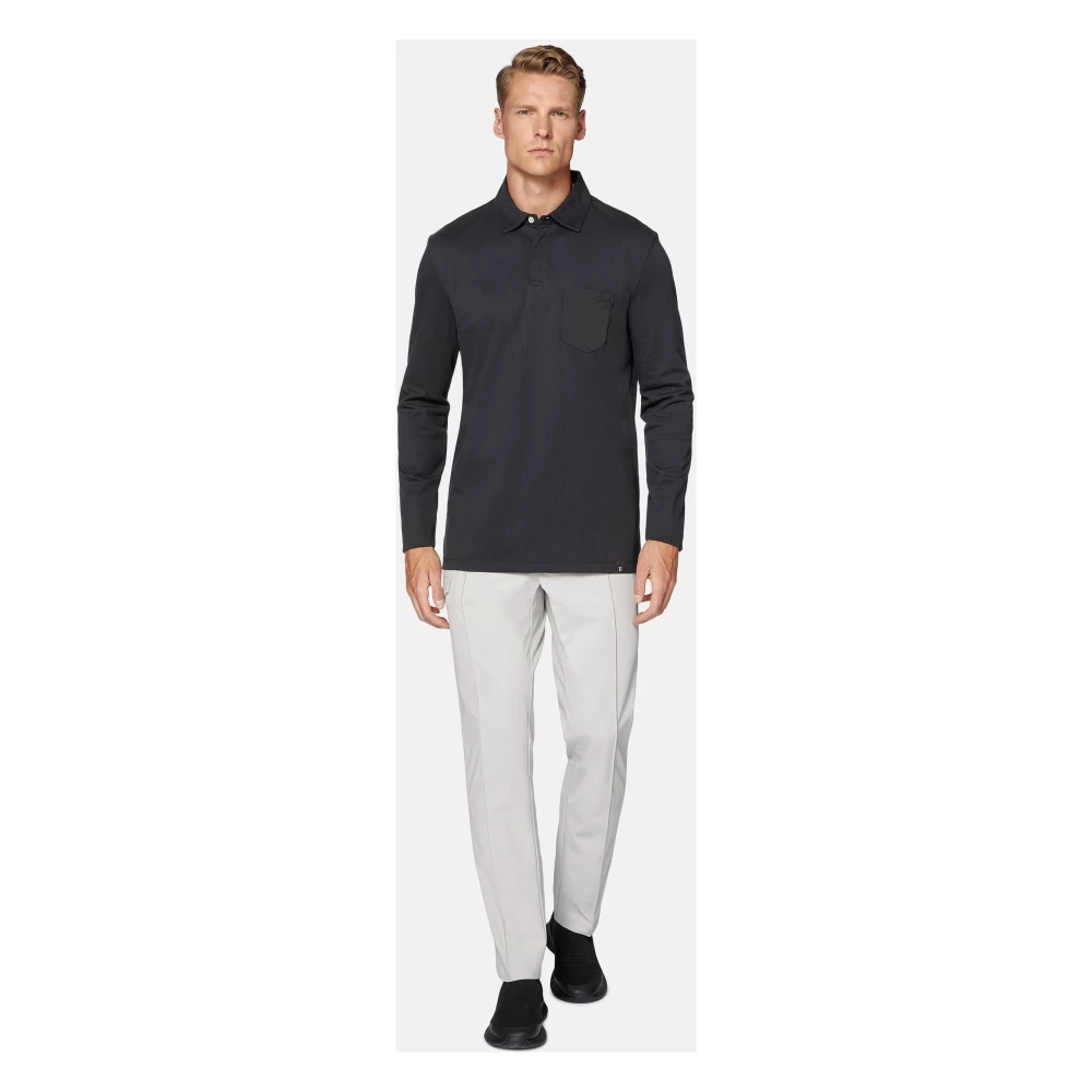 Boggi Milano High-Performance Piqué Polo Shirt Black Heren