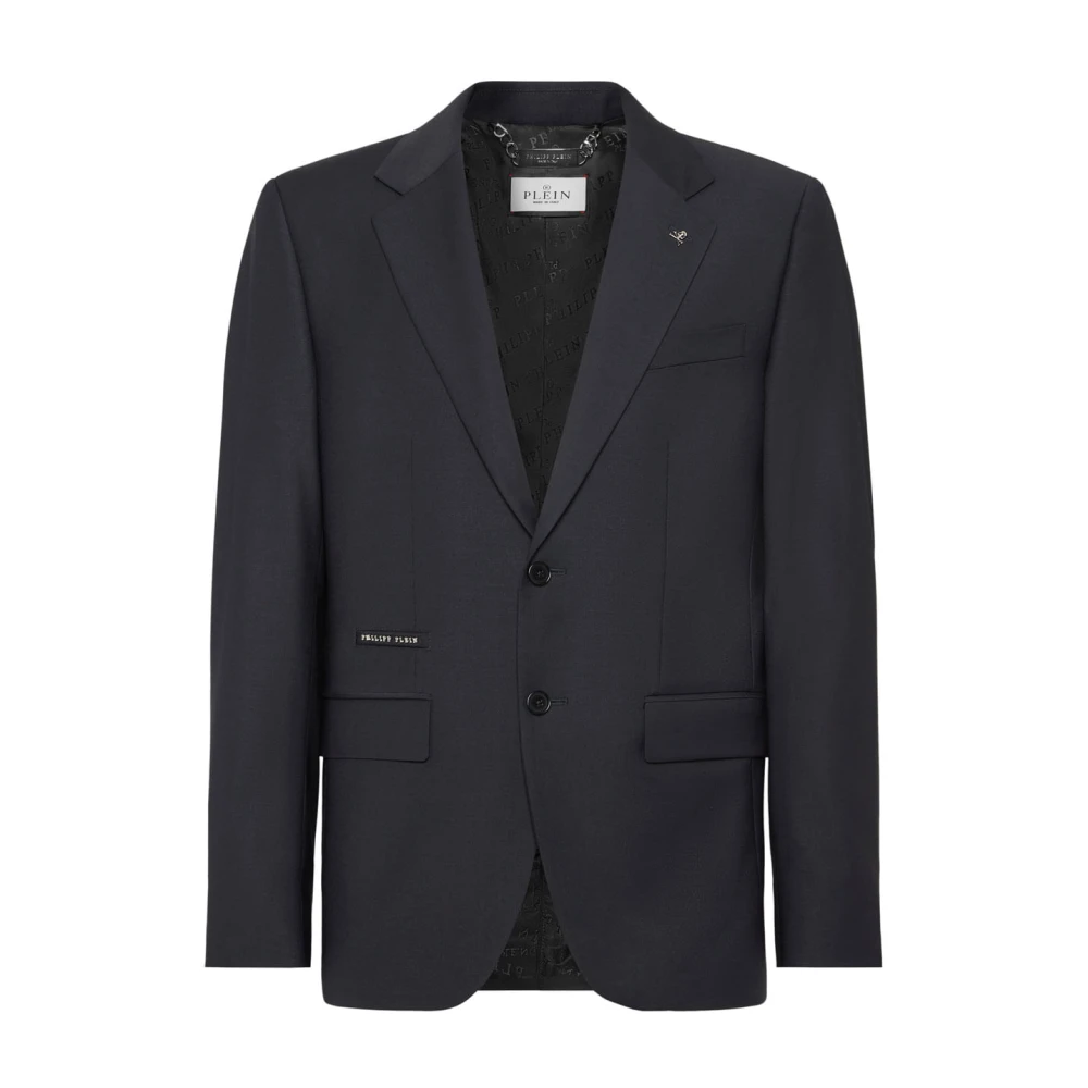 Philipp Plein Elegante Zwarte Blazer voor Vrouwen Blue Heren