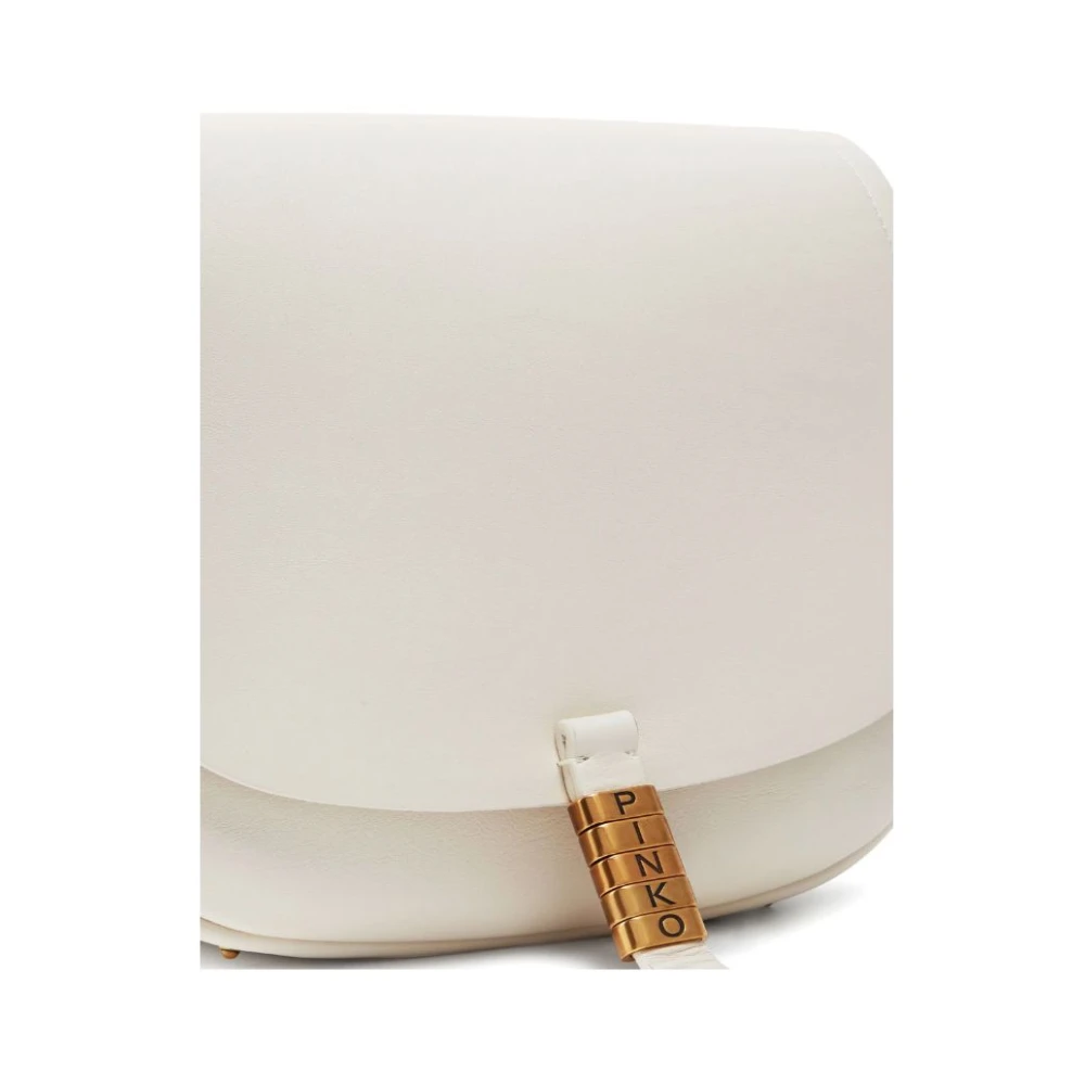 pinko Witte leren dames crossbody tas White Dames