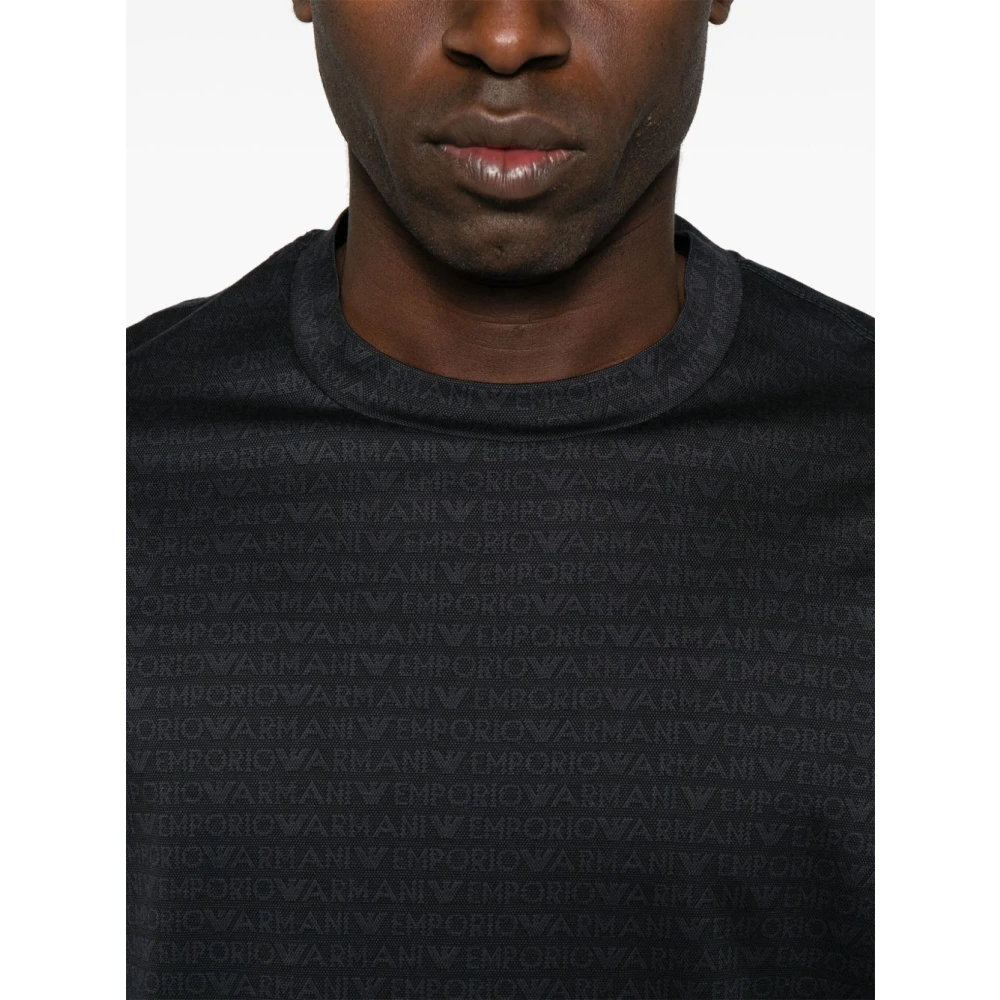 Emporio Armani Zwarte Crew Neck T-shirts en Polos Black Heren