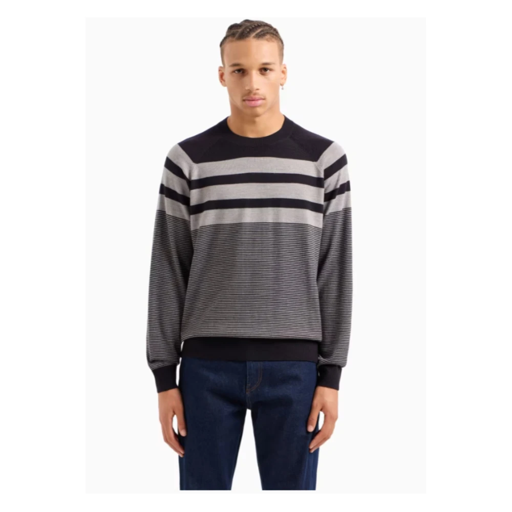 Armani Exchange Donkerblauwe Trui Stijlvol Model Blue Heren