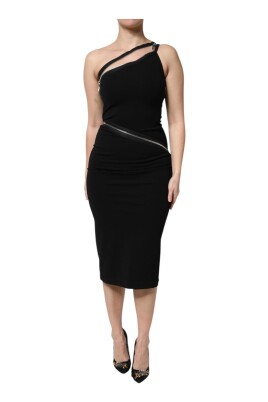 one-shoulder-zipper-midi-dress