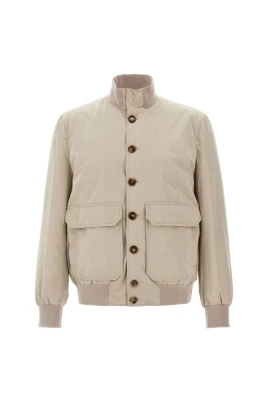 Beige Vattenavvisande Bomberjacka