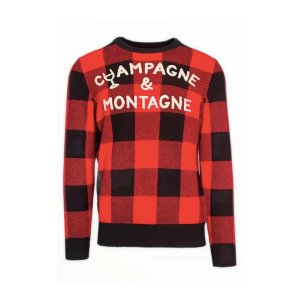 MC2 Saint Barth Kasjmier Trui Tartan Print Red Heren