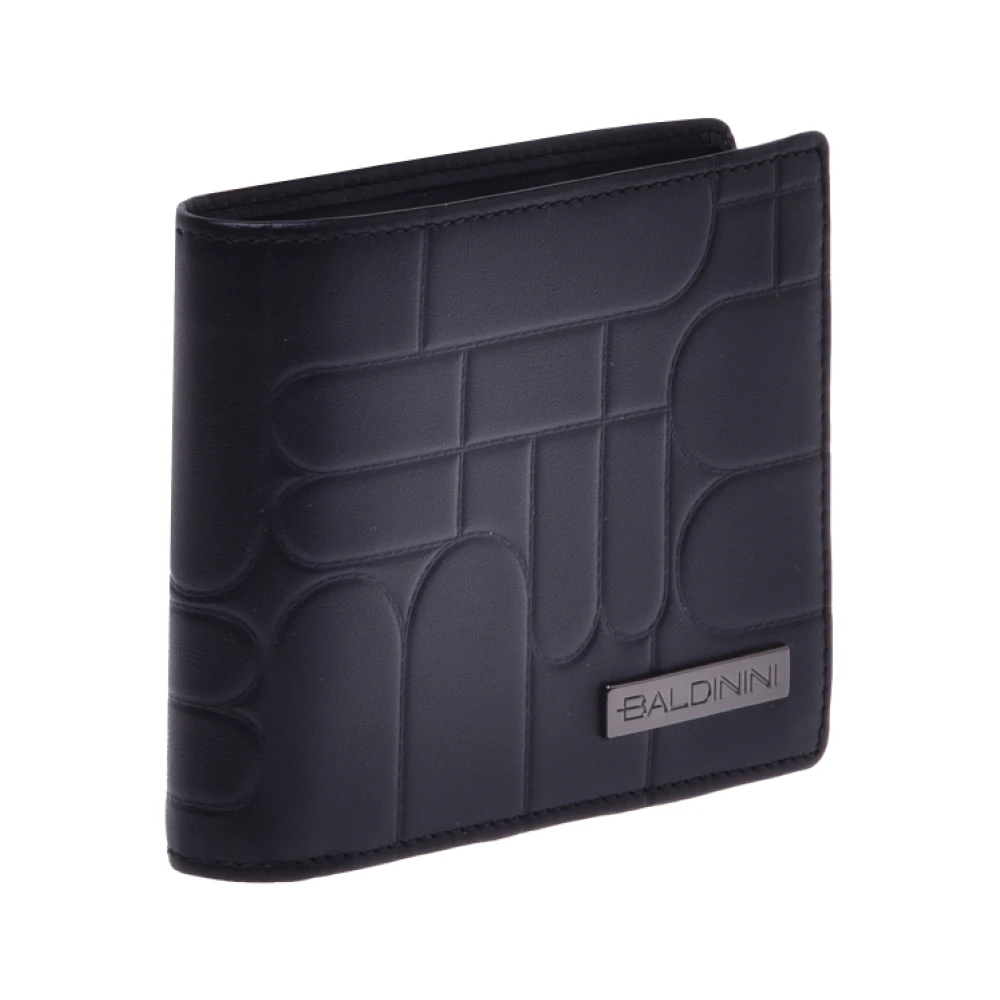 Baldinini Wallet in taupe quilted leather with monogram Black Heren