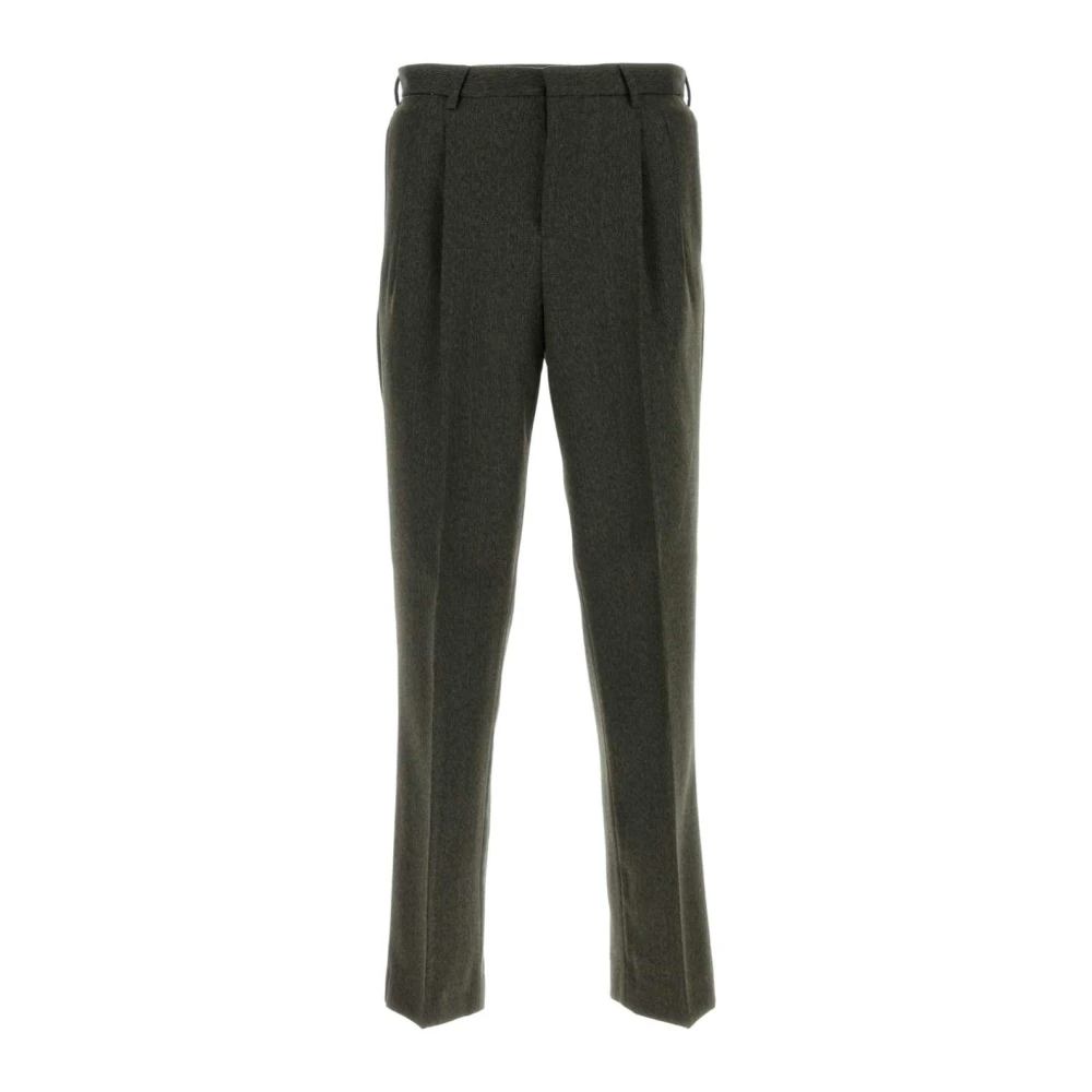 PT Torino Geborduurde wollen broek Gray Heren