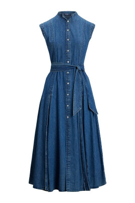 blue-a-line-midi-shirt-dress