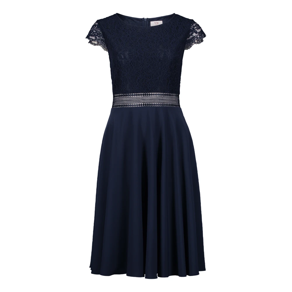 Vera Mont Kanten Avondjurk Elegant Model Blue Dames