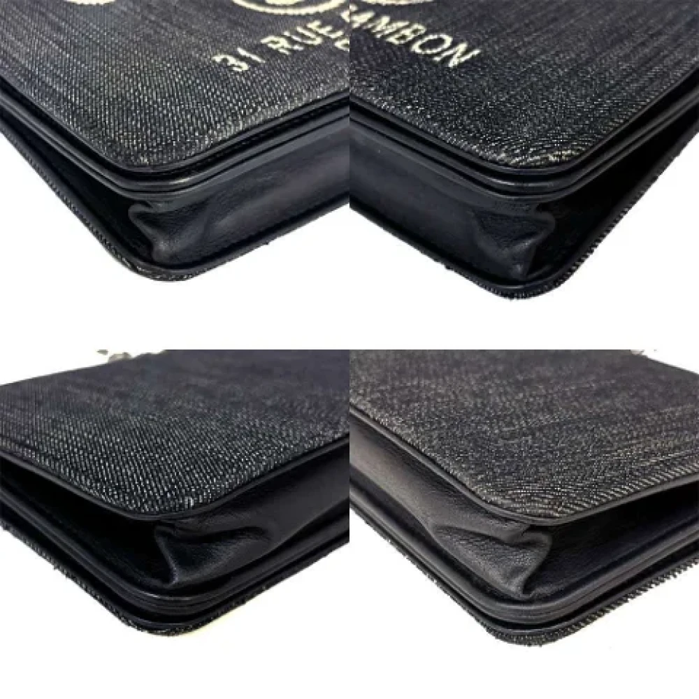 Chanel Vintage Pre-owned Canvas wallets Black Dames
