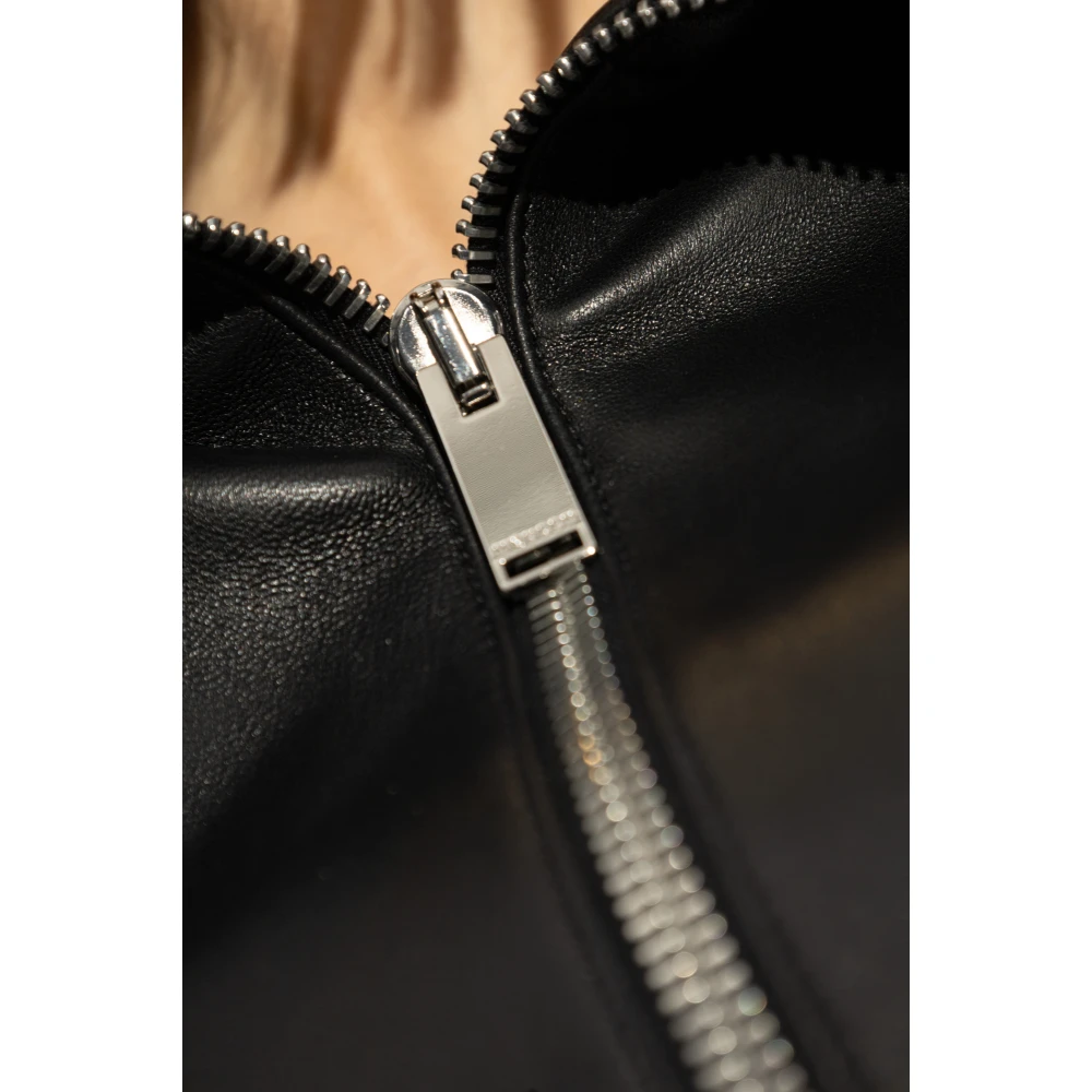 alexander mcqueen Leren jas Black Dames