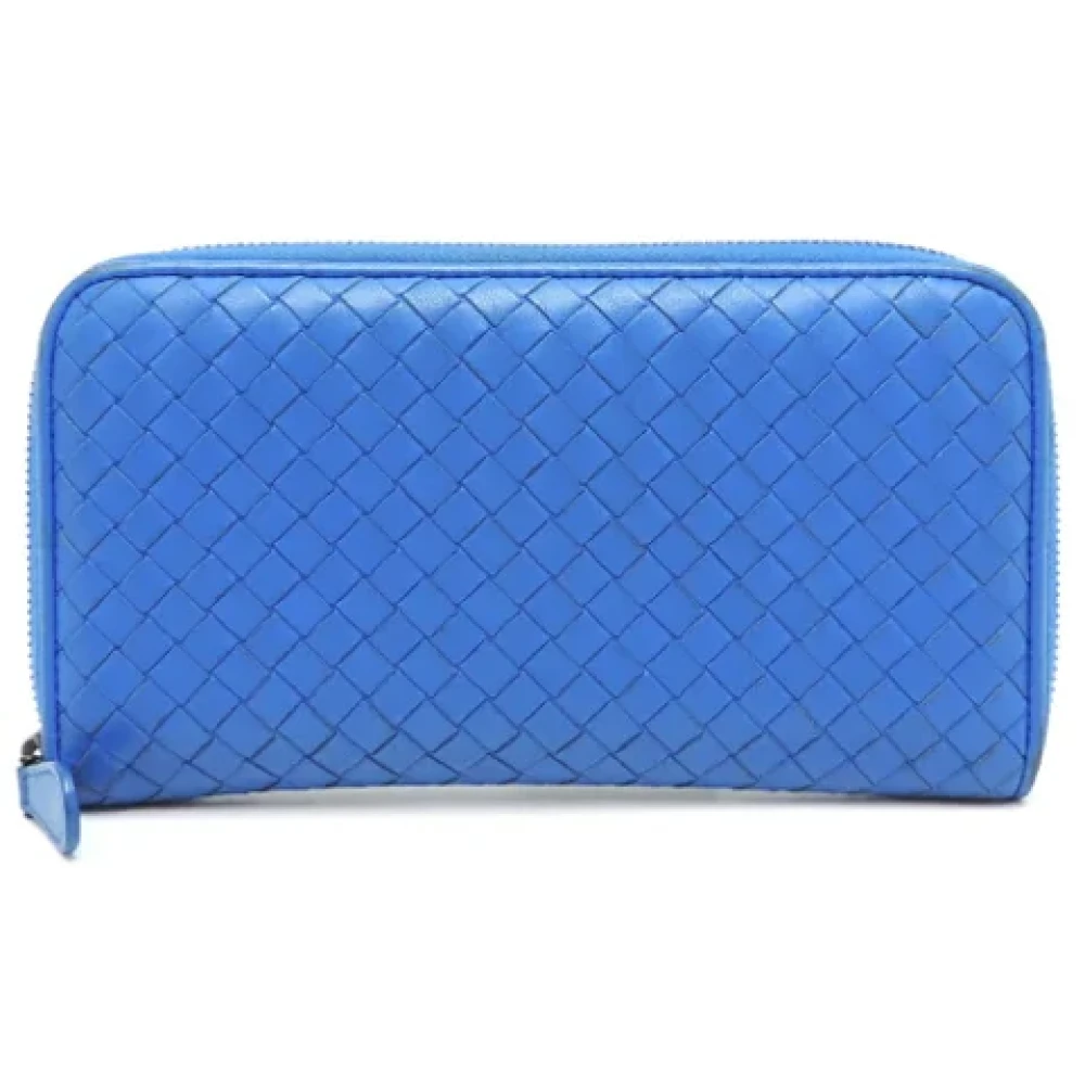 Bottega Veneta Vintage Pre-owned Leather wallets Blue Dames