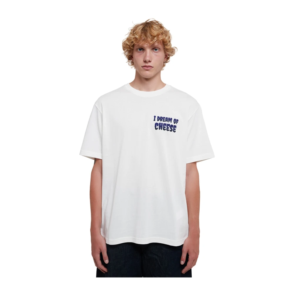 JW Anderson Cheese Dream Grafisch Katoenen T-Shirt Beige Heren