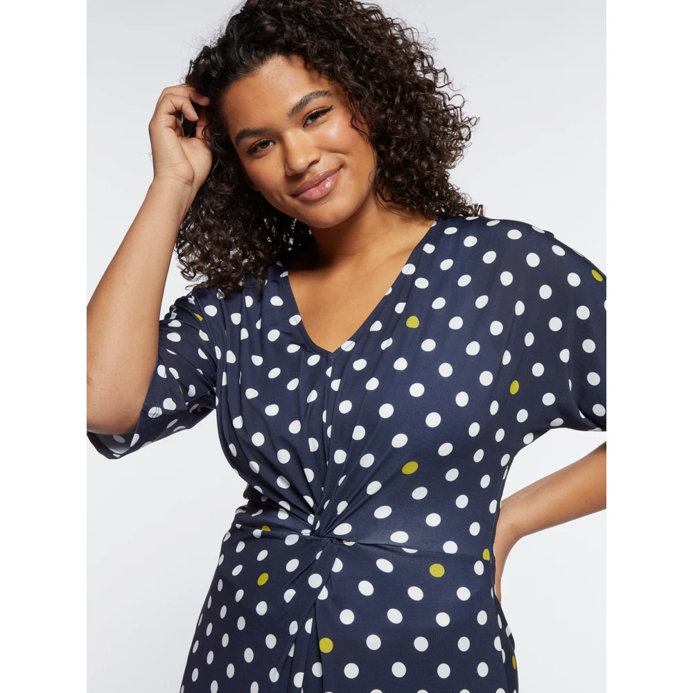Fiorella Rubino Polka-Dot Jersey Jurk Multicolor Dames