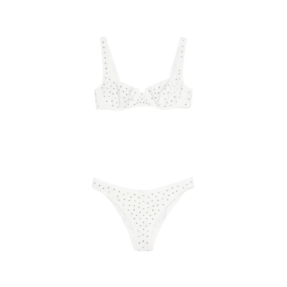 Oseree Women's White Gem-Embellished Underwired Bikini - Bikinis - Xl - Swimwear