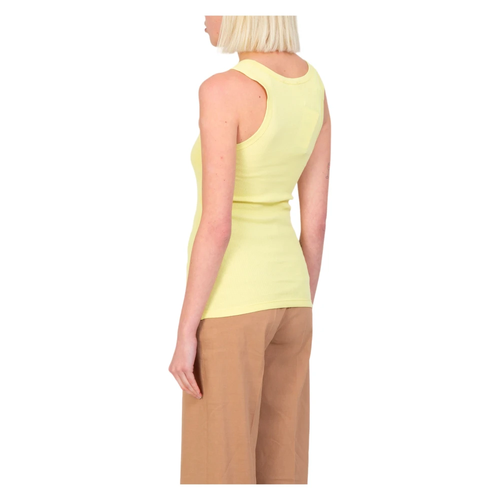 pinko Love Bird Embro Tank Top Yellow Dames