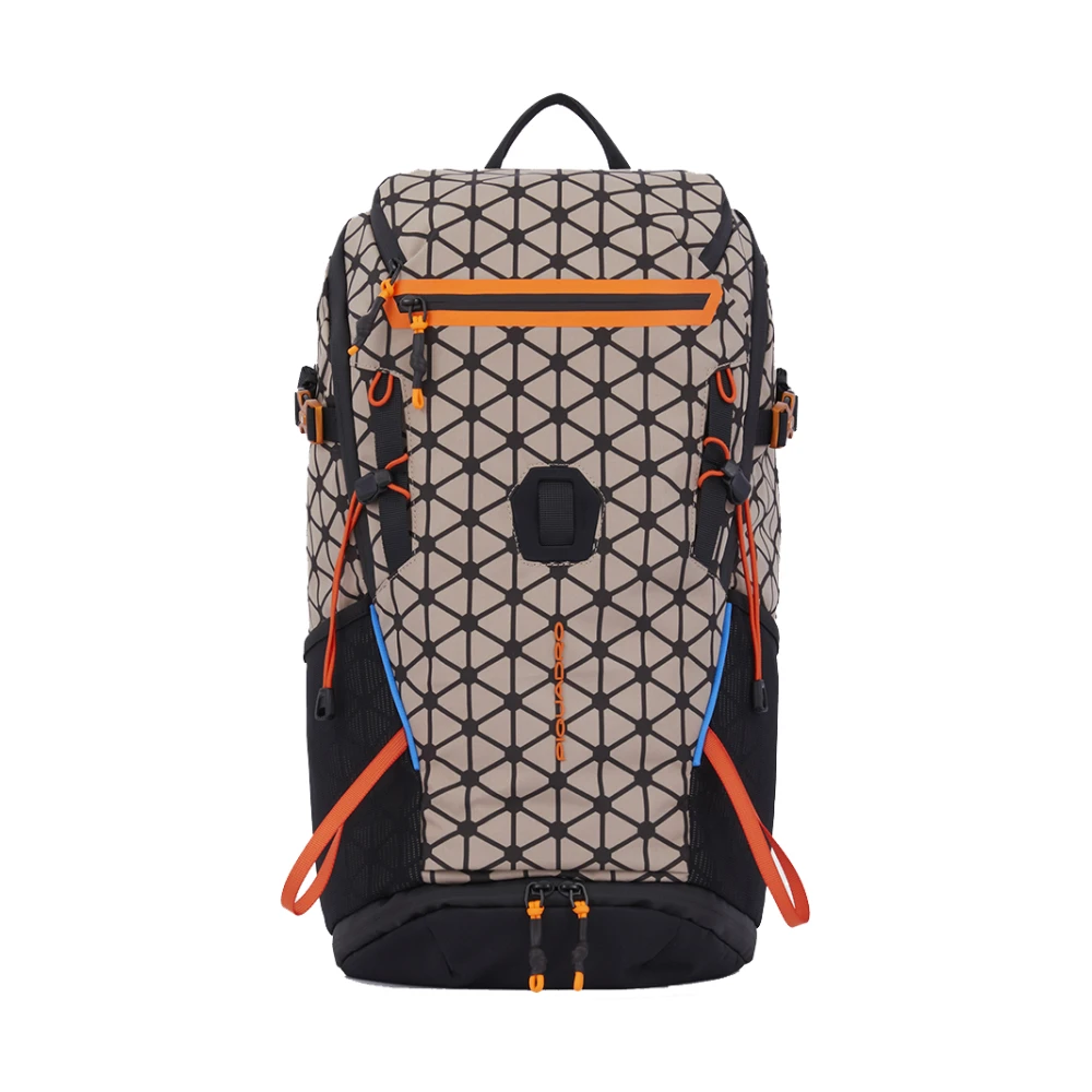Piquadro Unisex Beige Wanderrucksack Aus 40% Recyceltem Cordura® Polyester
