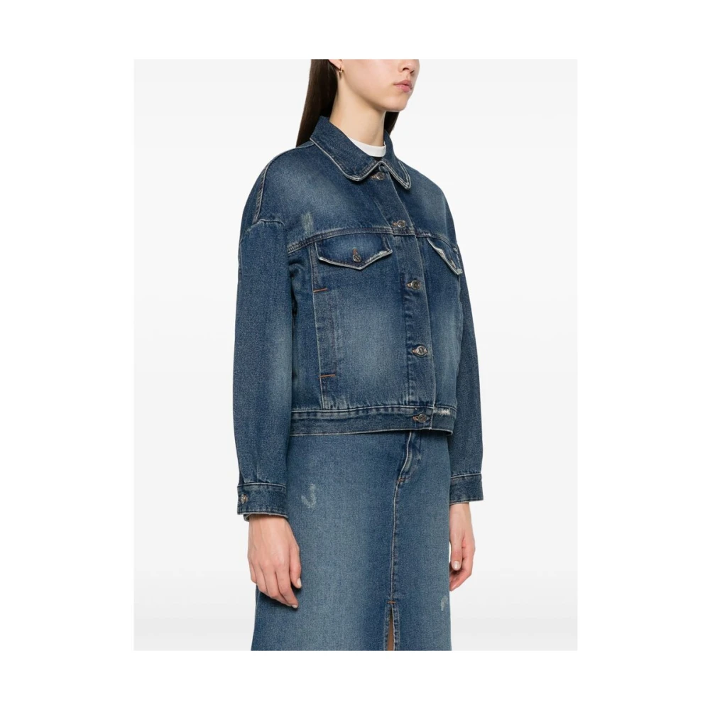 A.p.c. Indigo Blauwe Geknoopte Buitenkleding Jas Blue Dames