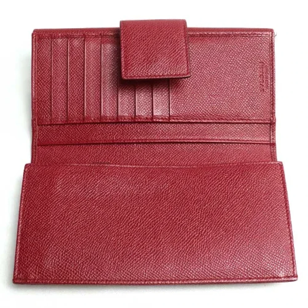 Bvlgari Vintage Pre-owned Leather wallets Red Dames
