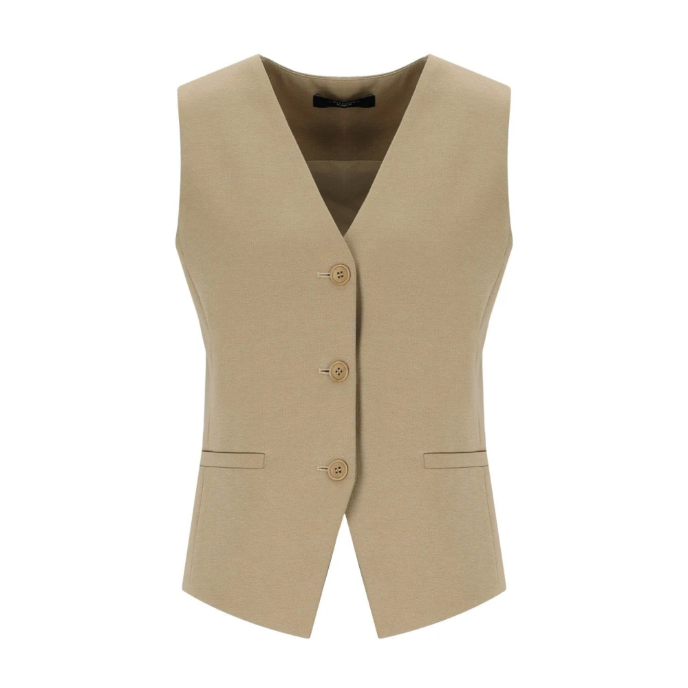 Weekend Max Mara Men's Beige Waistcoats, L, Poggio Waistcoat