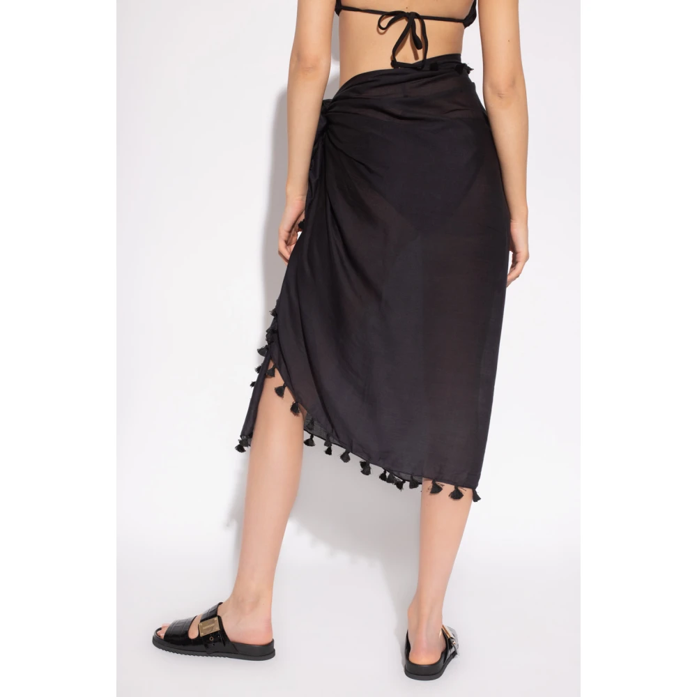 Melissa Odabash Gefranjerde pareo Black Dames
