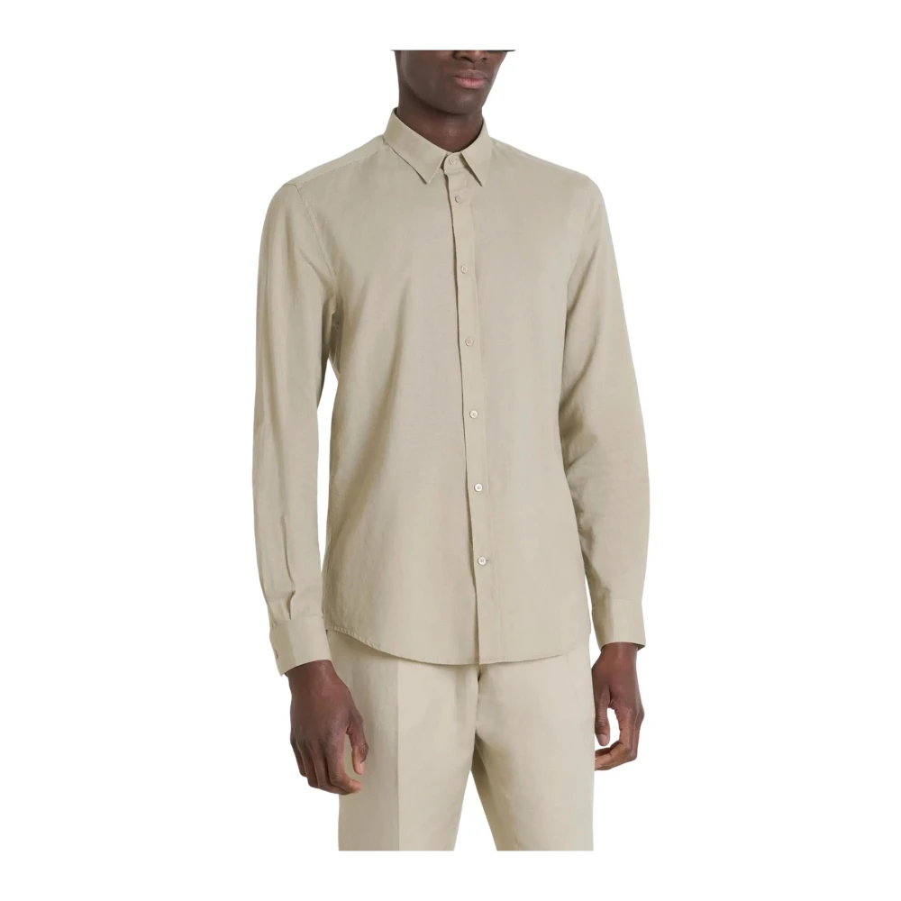 Antony Morato Men's Beige Linen Dress Shirt For