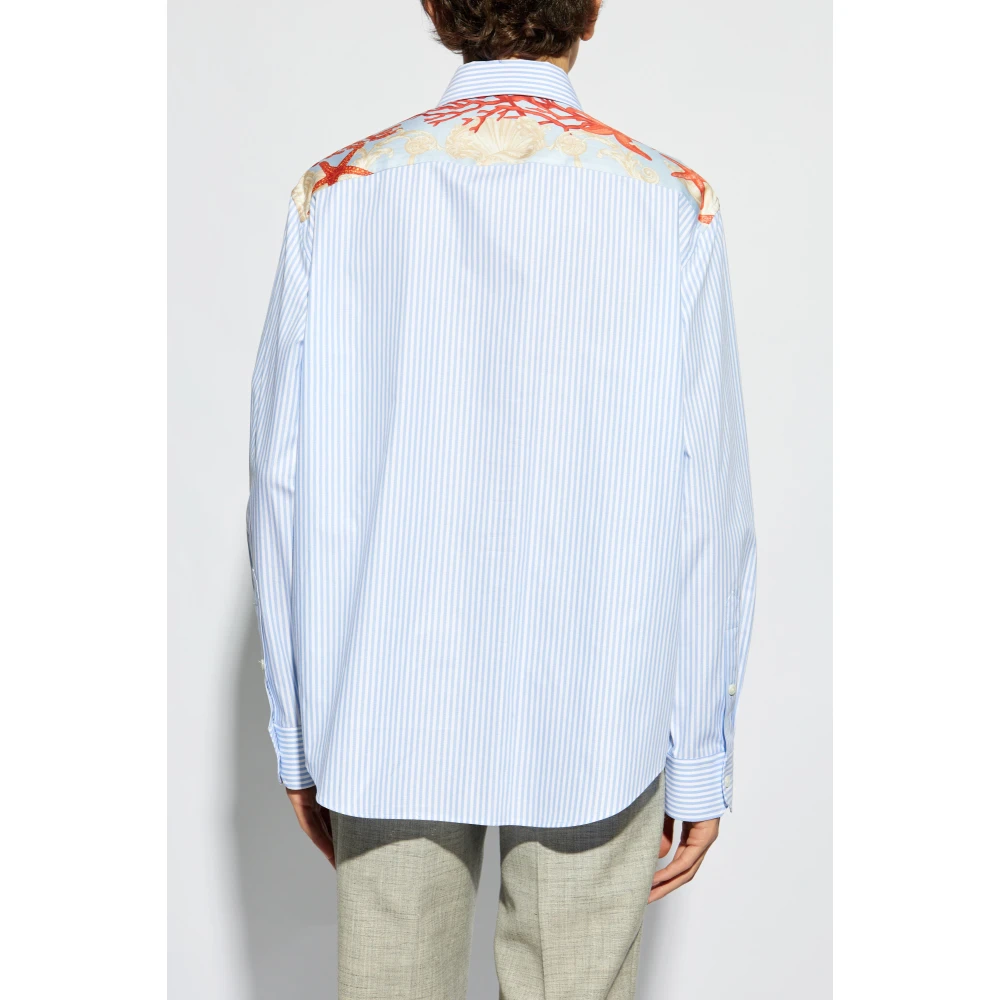 Versace Gestreept patroon overhemd Blue Heren