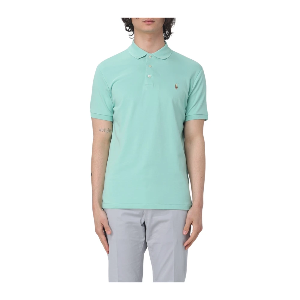 Ralph Lauren Groene Custom Slim Fit Polo Shirt Green Heren