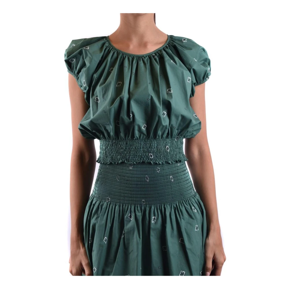 Kenzo Green Blouses, Female, M, Elegant Cotton Blouse