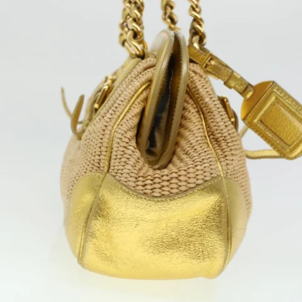 Prada Vintage Pre-owned Leather prada-bags Beige Dames