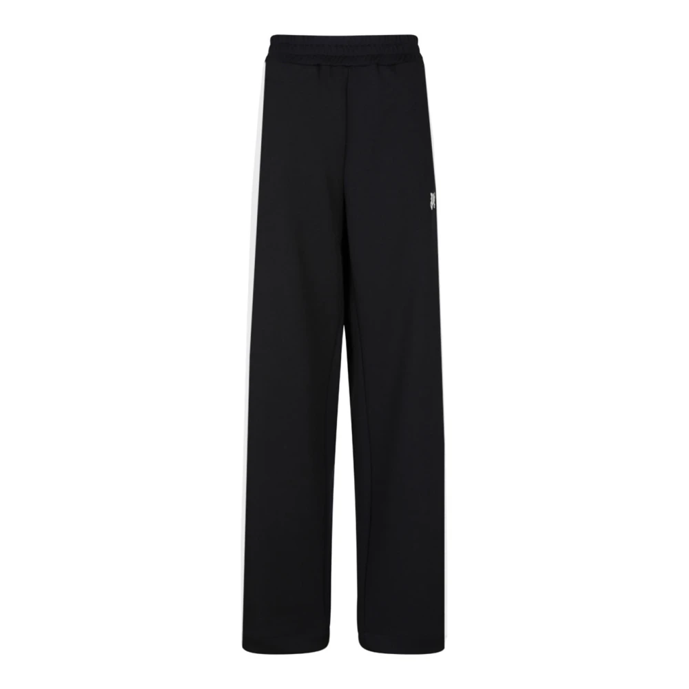 Palm Angels Men's Black Monogram Track Trousers With Side Stripe Large