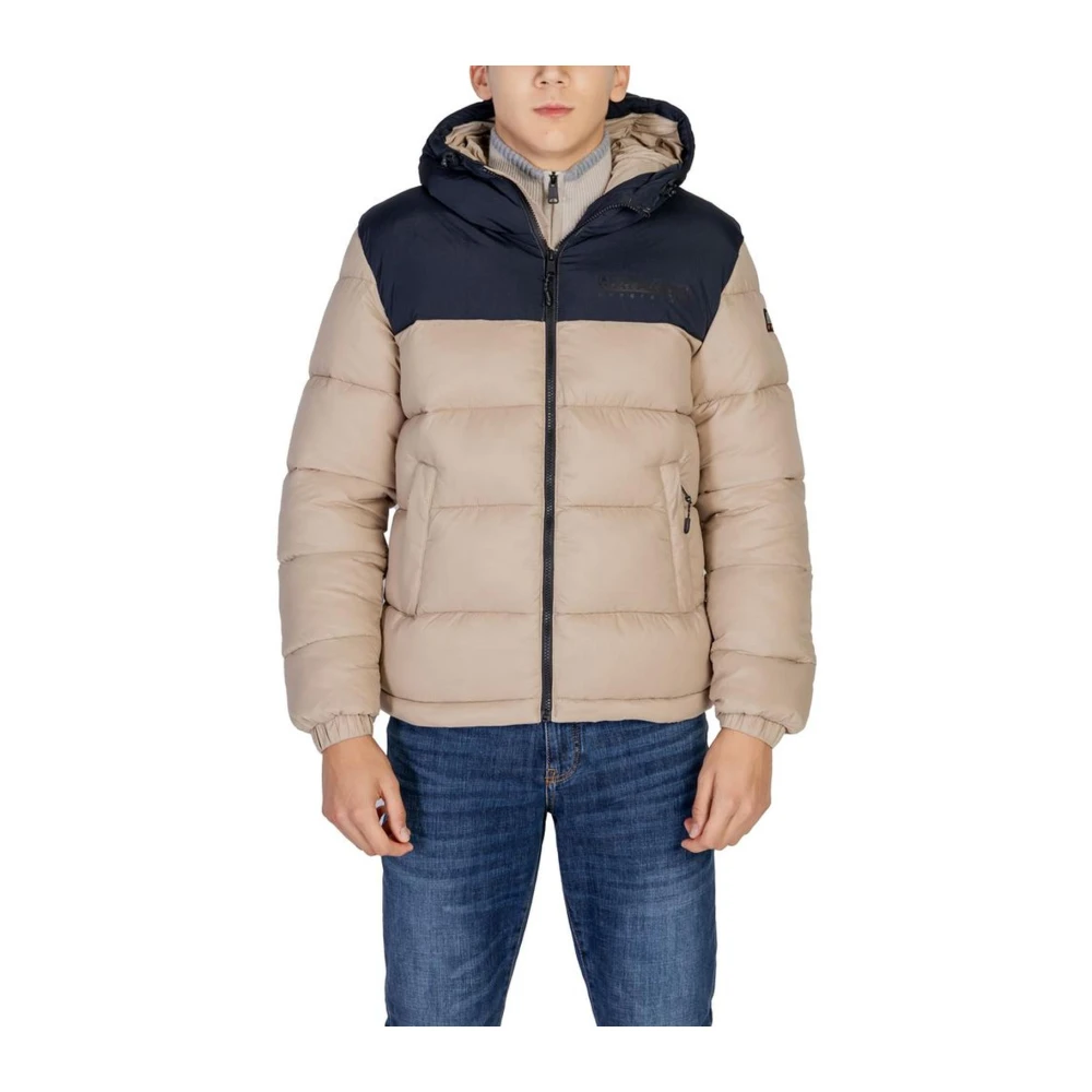 Napapijri Beige Polyesterjas met volledige ritssluiting Beige Heren