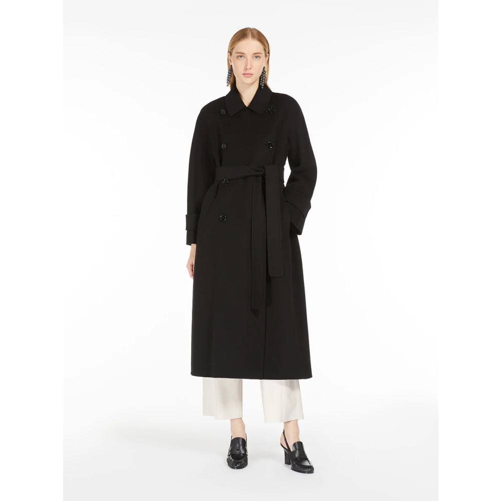 Max Mara Woljas met ceintuurmanchetten Black Dames
