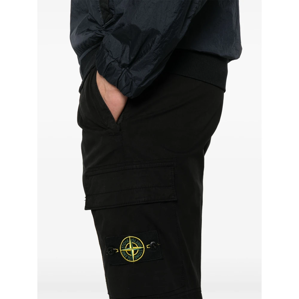 Stone Island Zwarte Cargo Jogger Broek Black Heren