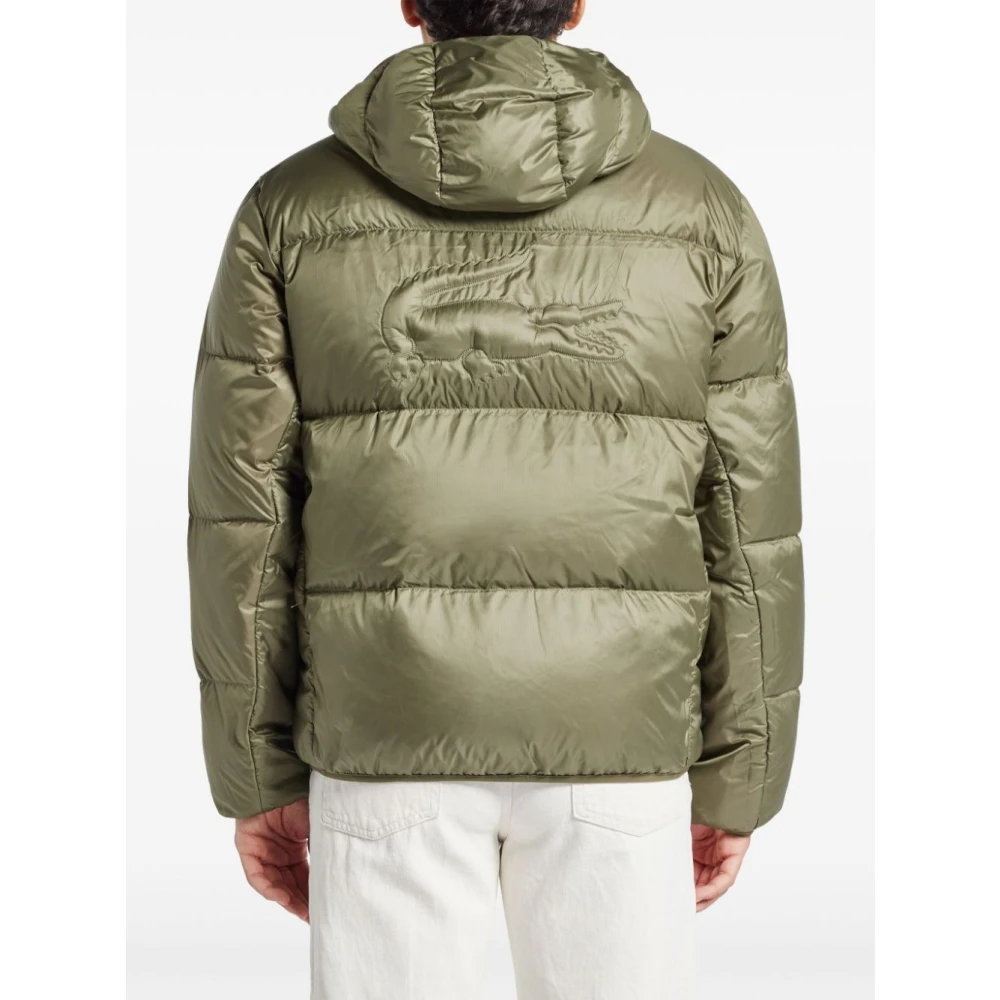 Lacoste Gewatteerd Logo Patch Hoodie Green Heren