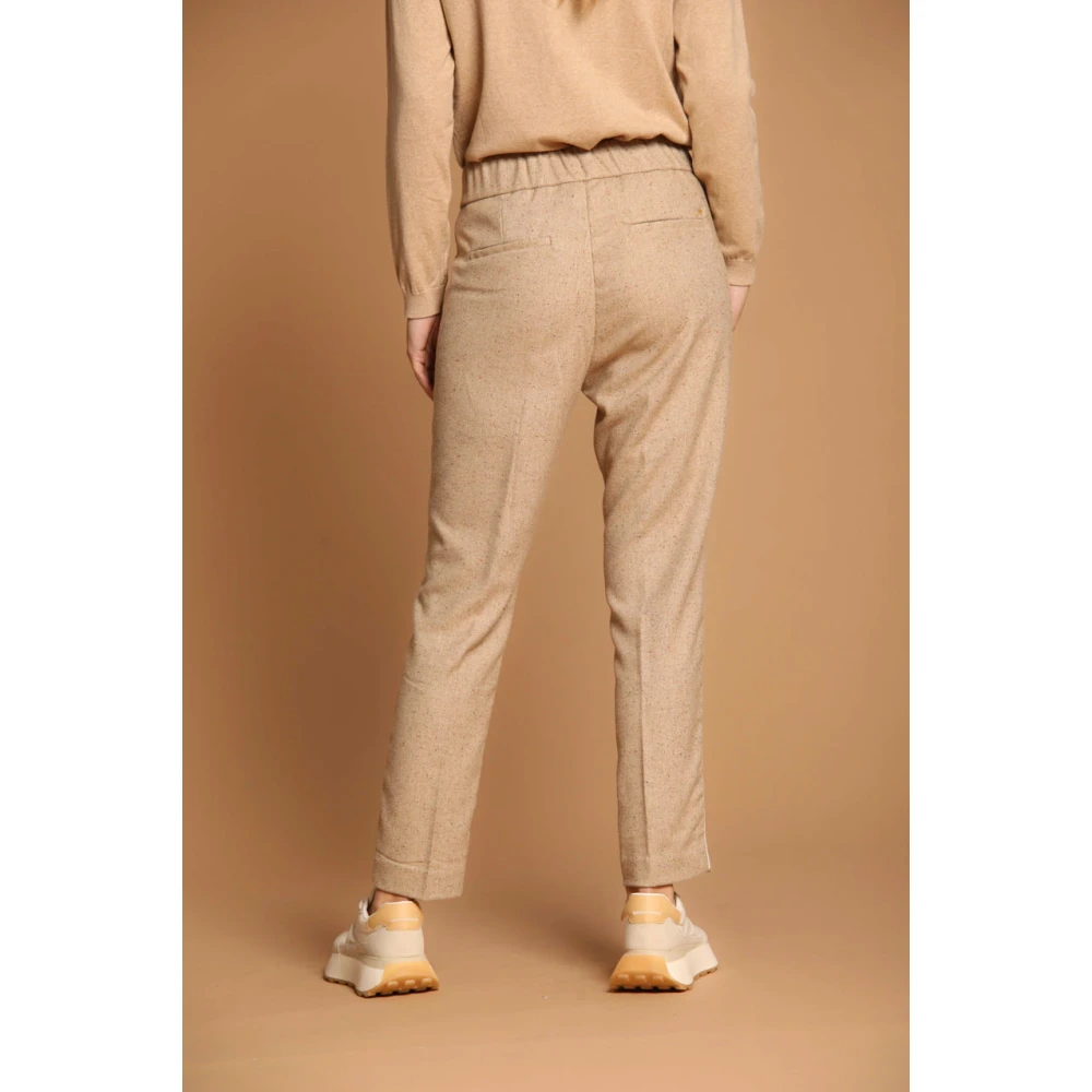 Mason's Chino Broek van Tweed Wolmix Beige Dames