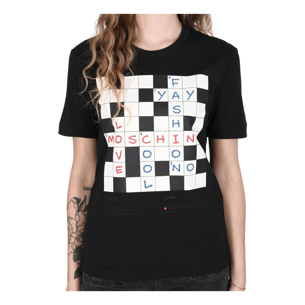 Love Moschino Zwart Katoenen T-Shirt Stijlvol Ontwerp Black Dames
