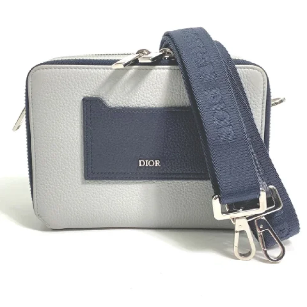 Dior Vintage Pre-owned Leather dior-bags Gray Dames