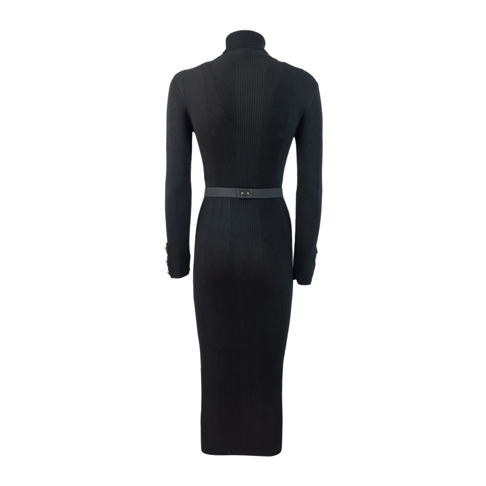 Elisabetta Franchi Zwarte Iconische Feminine Jurk Black Dames