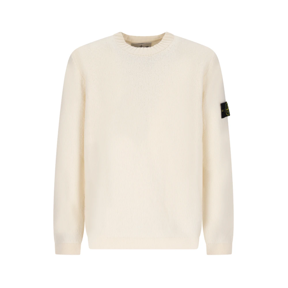 Stone Island Beige Round-Neck Knitwear, Male, Xl, Crew Neck Knit