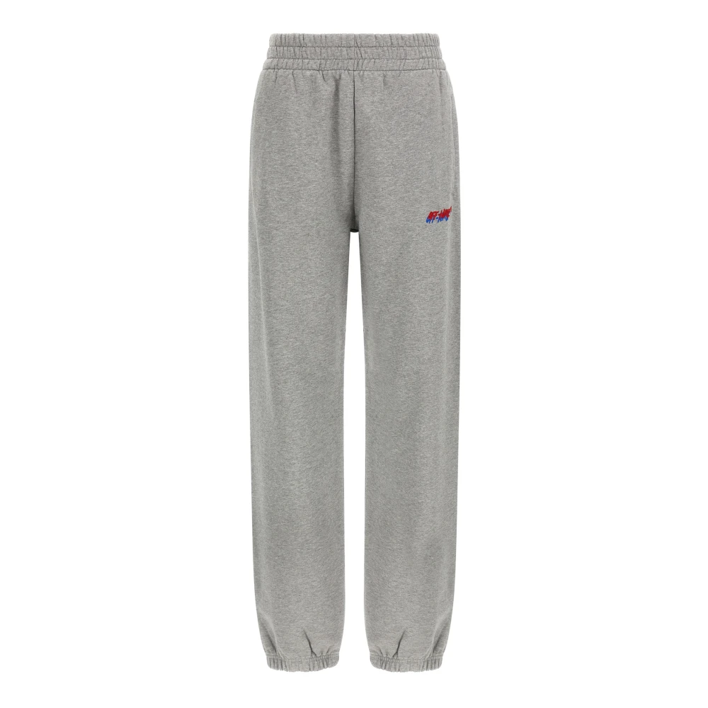 Off White Women's Gray Sweatpants, Xs, Melange Gauze Cotton Joggers