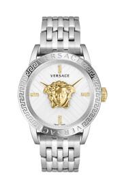 Metallic Silver Versace Watch