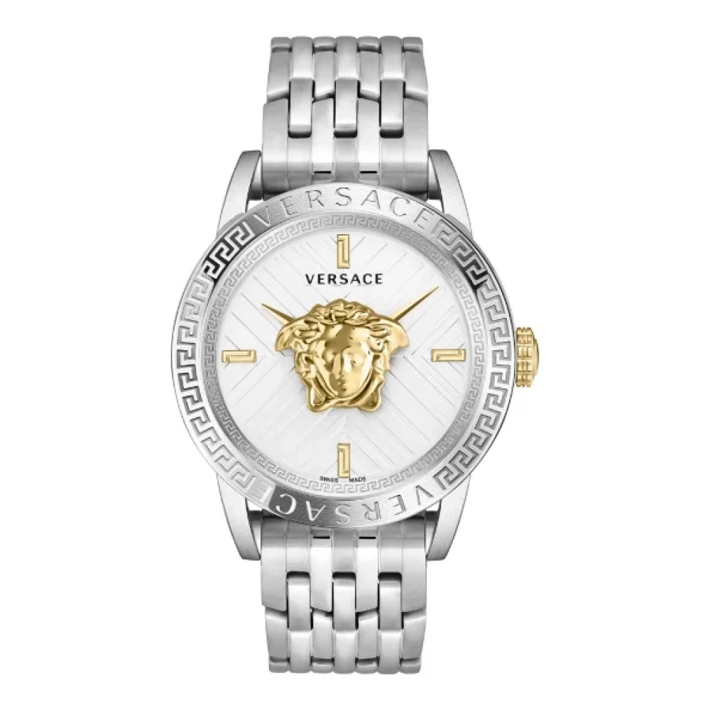 Metallic Silver Versace Watch