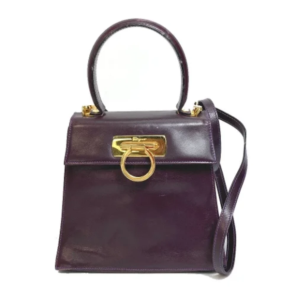 Salvatore Ferragamo Pre-owned Leather handbags Purple Dames