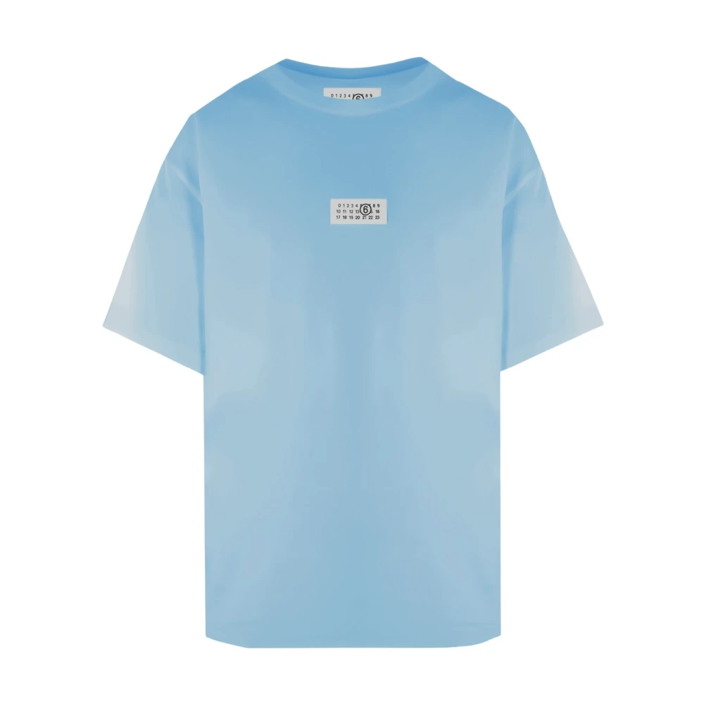 MM6 Maison Margiela Katoenen Logo T-Shirt Blue Heren